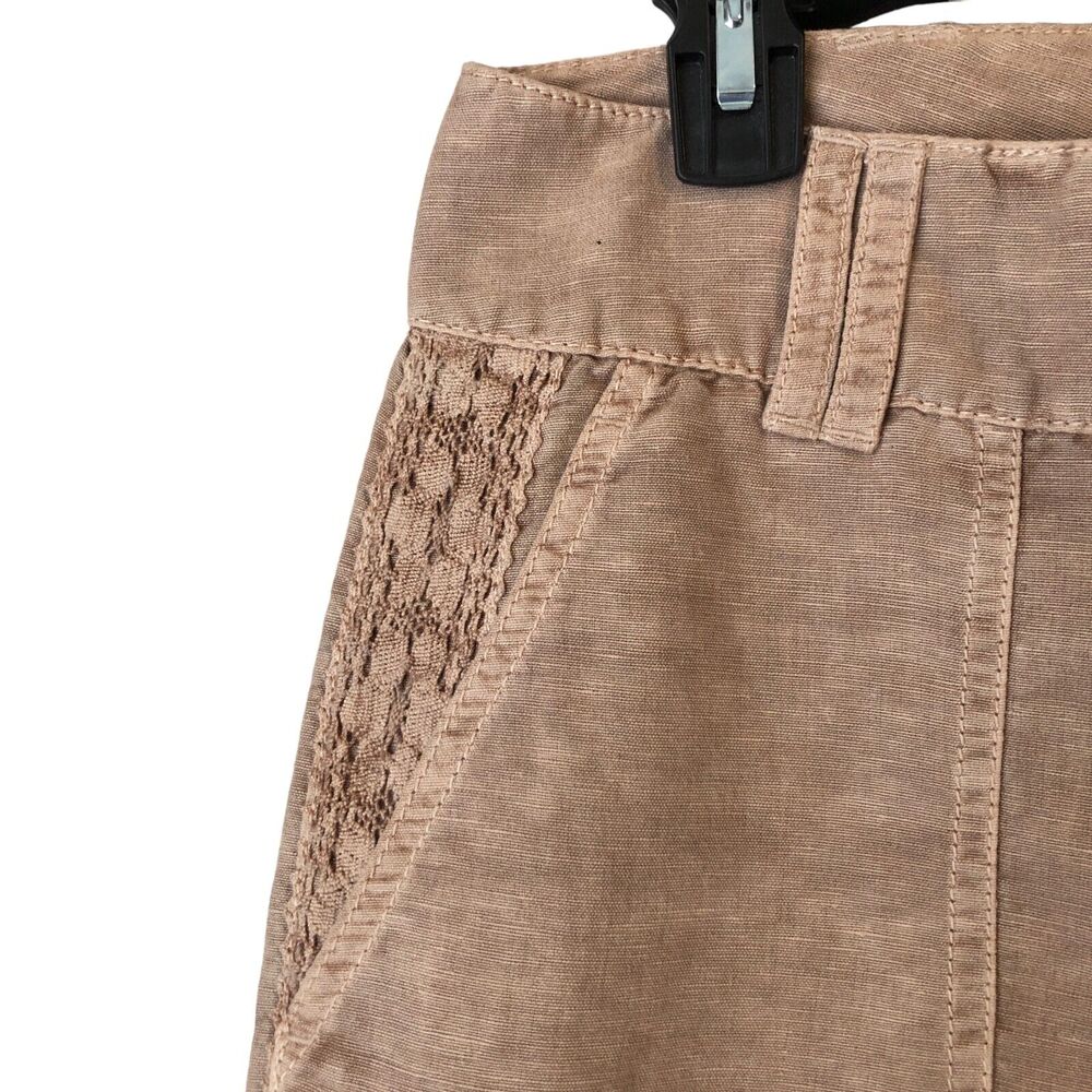 NWOT Sundance Organia Lace Pants Size 12 Linen Cotton Blnd Relaxed Fit Rose Dust - Picture 5 of 9